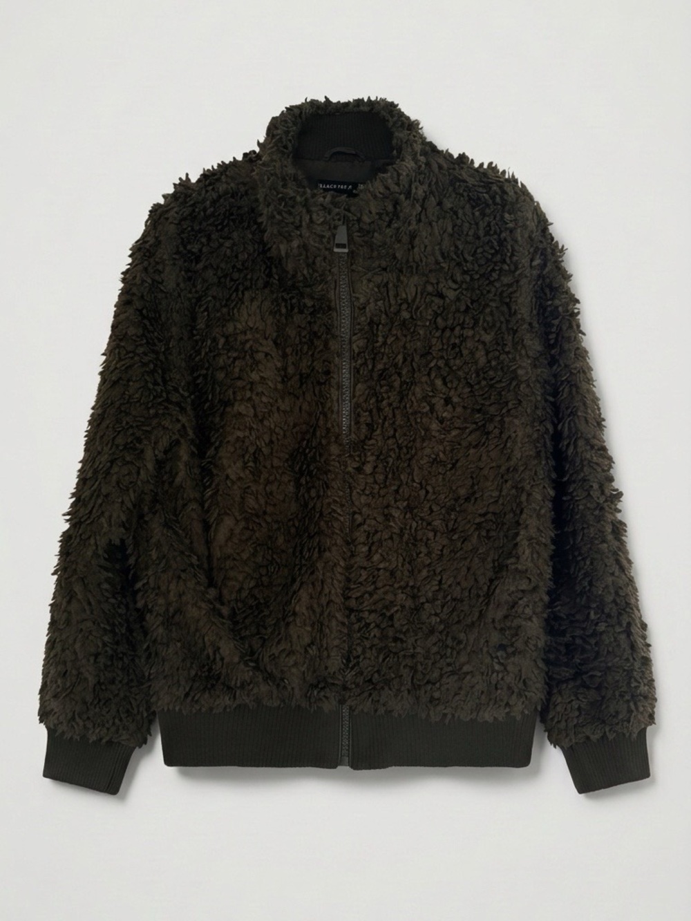 Black Tape_ Olive Green Teddy Jacket